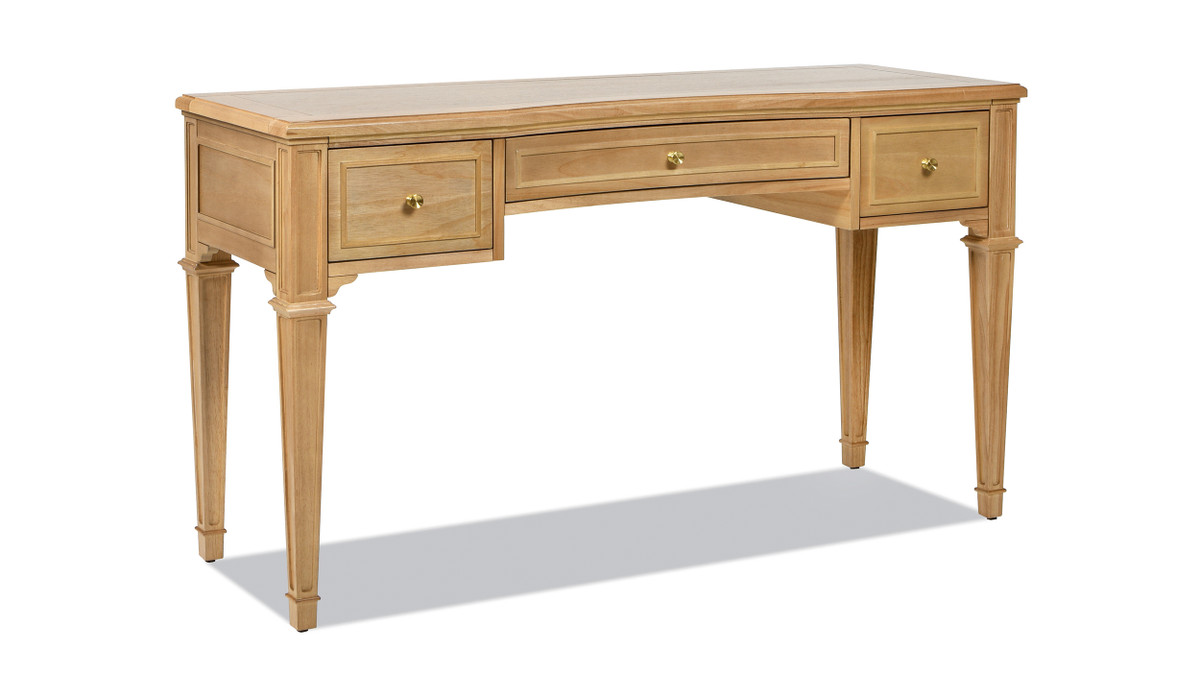 Jennifer Taylor Home Dauphin 55" 3-Drawer Wood Executive Desk Natural Brown