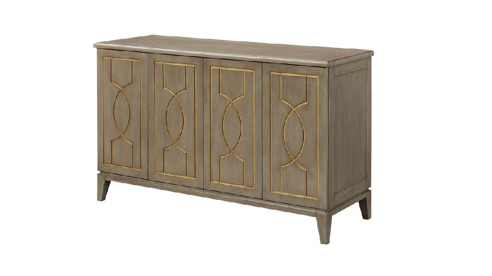 Jennifer Taylor Home Dauphin 55" Storage Cabinet Console Table Gray Cashmere Mahogany Veneer