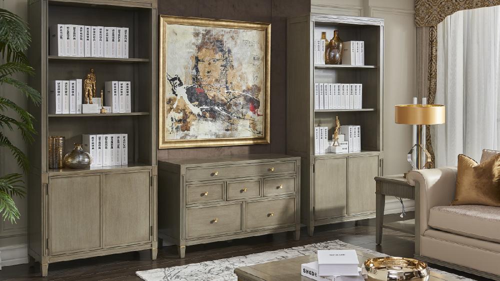 Jennifer Taylor Home Dauphin 83" Tall Bookcase Gray Cashmere