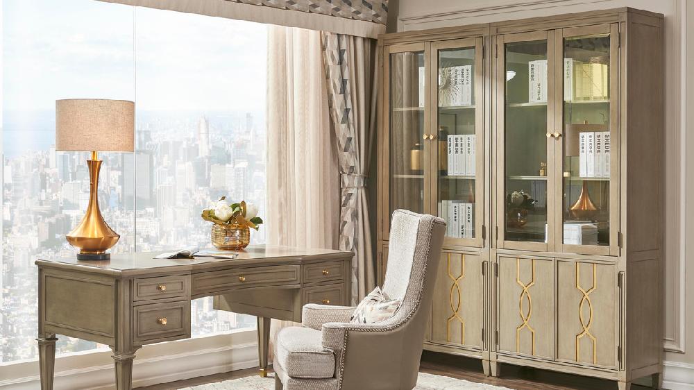 Jennifer Taylor Home Dauphin 83" Tall Display Cabinet Bookcase Gray Cashmere