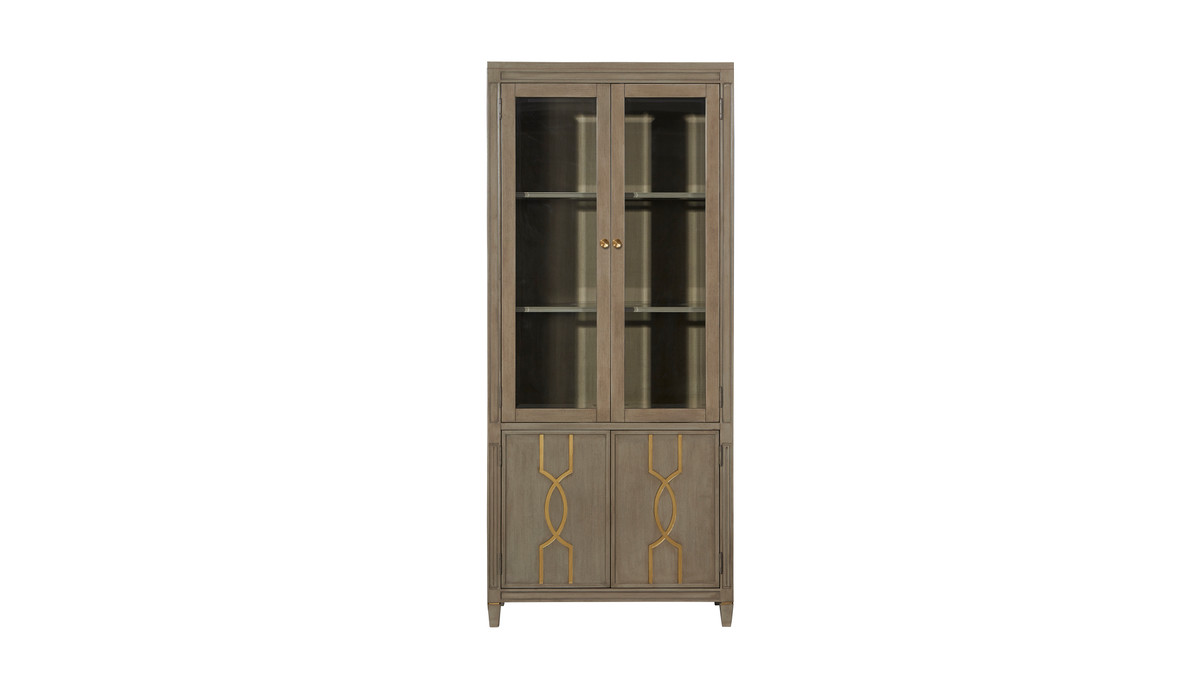 jennifer taylor home Dauphin 83" Tall Display Cabinet Bookcase Gray Cashmere