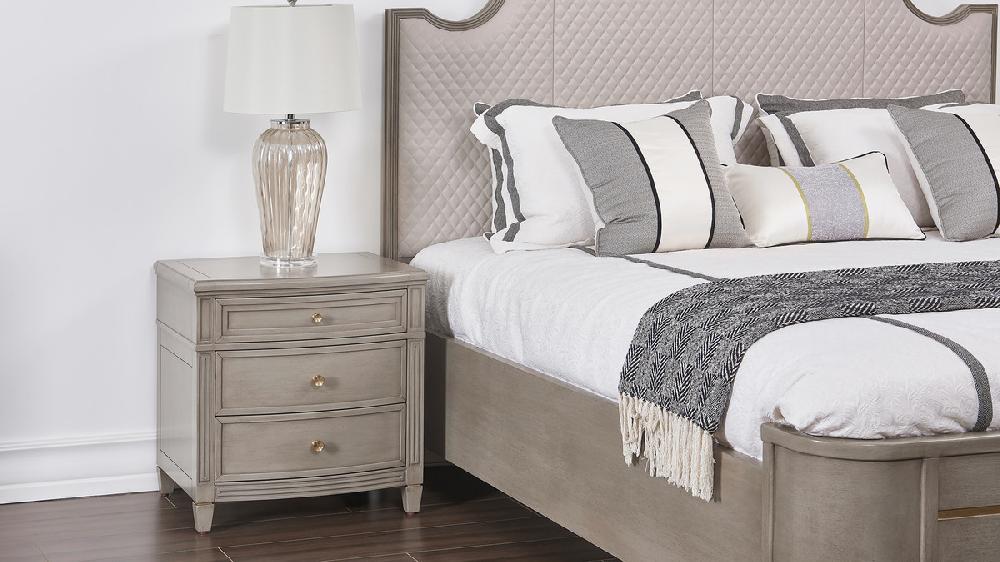 Jennifer Taylor Home Dauphin Gold Accent End Table Grey Cashmere