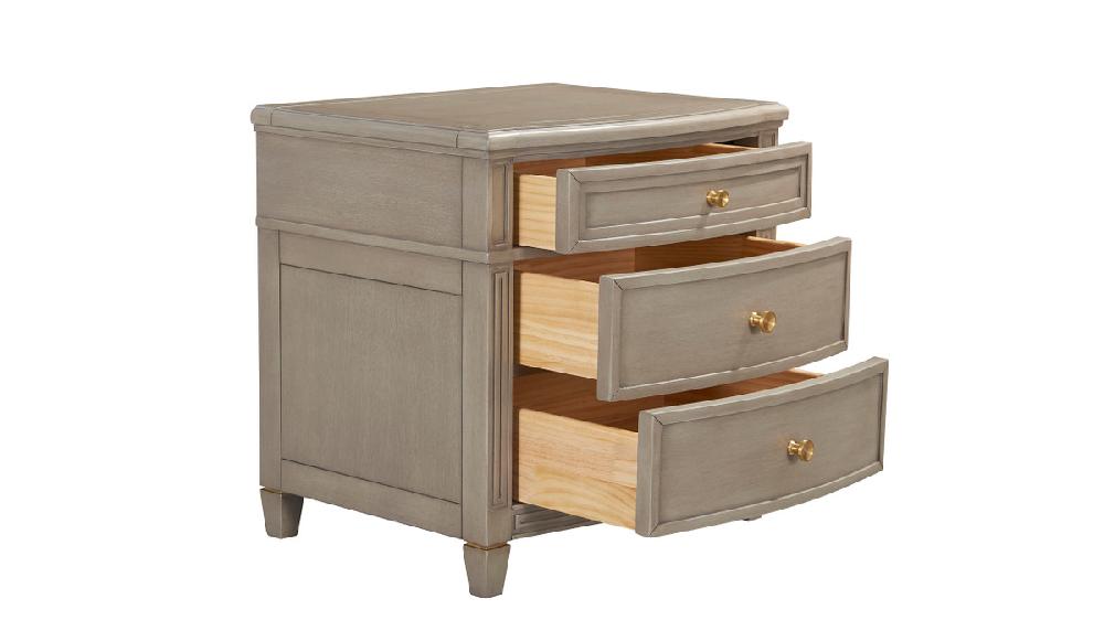 Jennifer Taylor Home Dauphin Gold Accent End Table Grey Cashmere