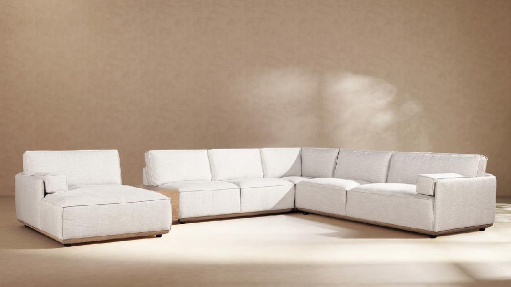 Jennifer Taylor Home Destin 164" Modular Deep Seat LAF U-Shaped Sectional Lunar Gray-White