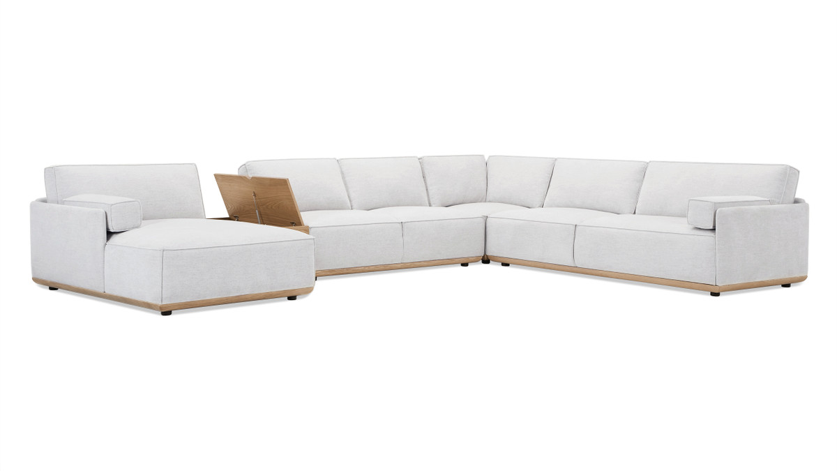 Jennifer Taylor Home Destin 164" Modular Deep Seat LAF U-Shaped Sectional Lunar Gray-White