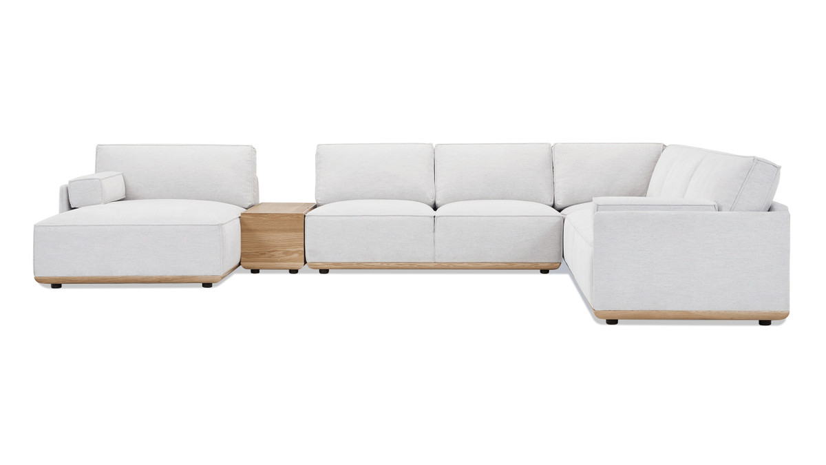 jennifer taylor home Destin 164" Modular Deep Seat LAF U-Shaped Sectional Lunar Gray-White