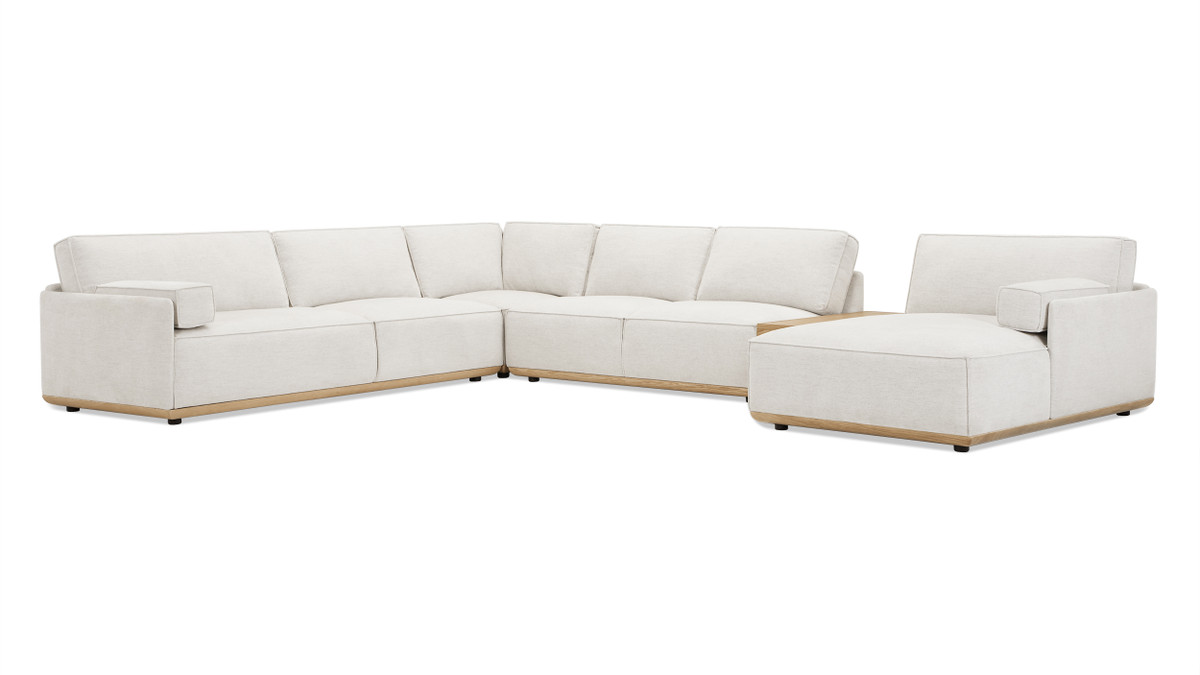 Jennifer Taylor Home Destin 164" Modular Deep Seat RAF U-Shaped Sectional Lunar Gray-White