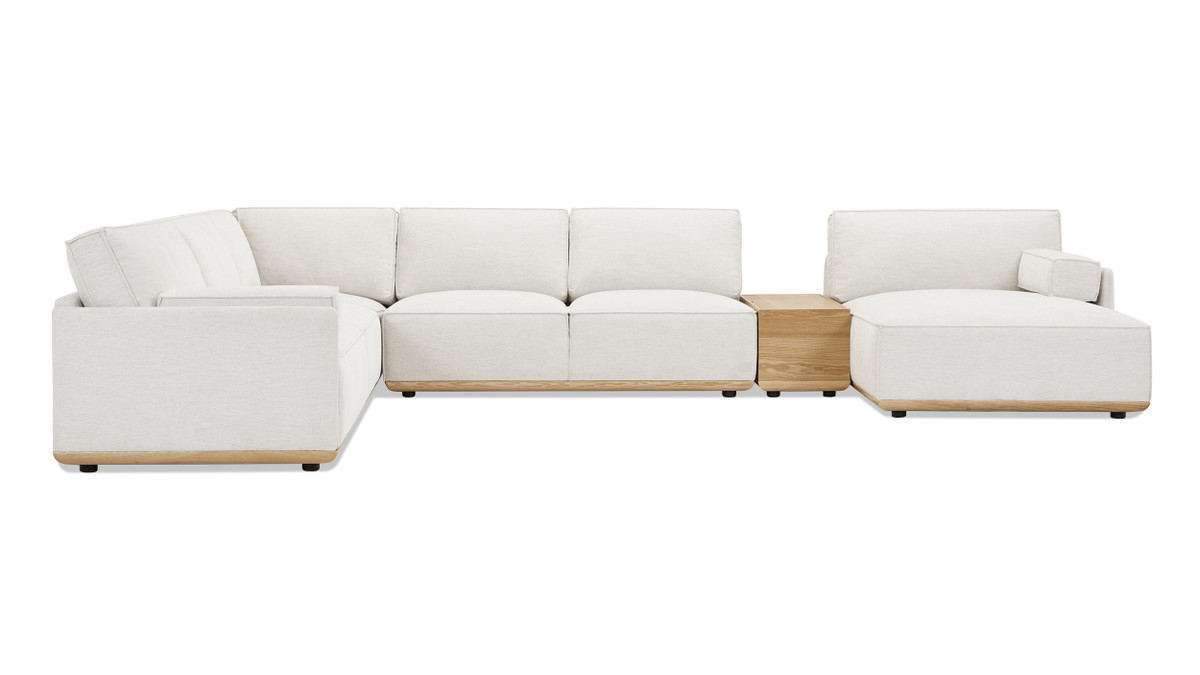 jennifer taylor home Destin 164" Modular Deep Seat RAF U-Shaped Sectional Lunar Gray-White