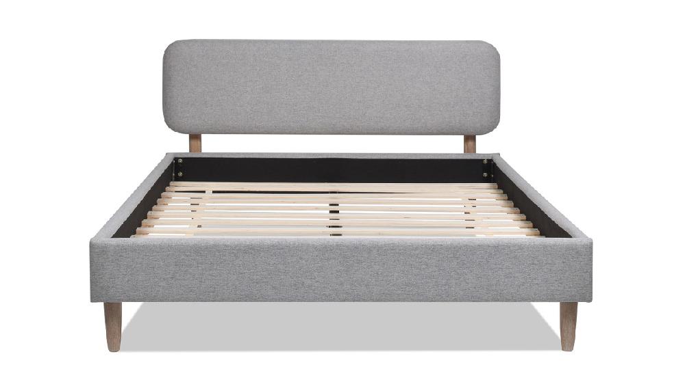 Jennifer Taylor Home Diego Low Upholstered Platform Bed Queen Light Grey