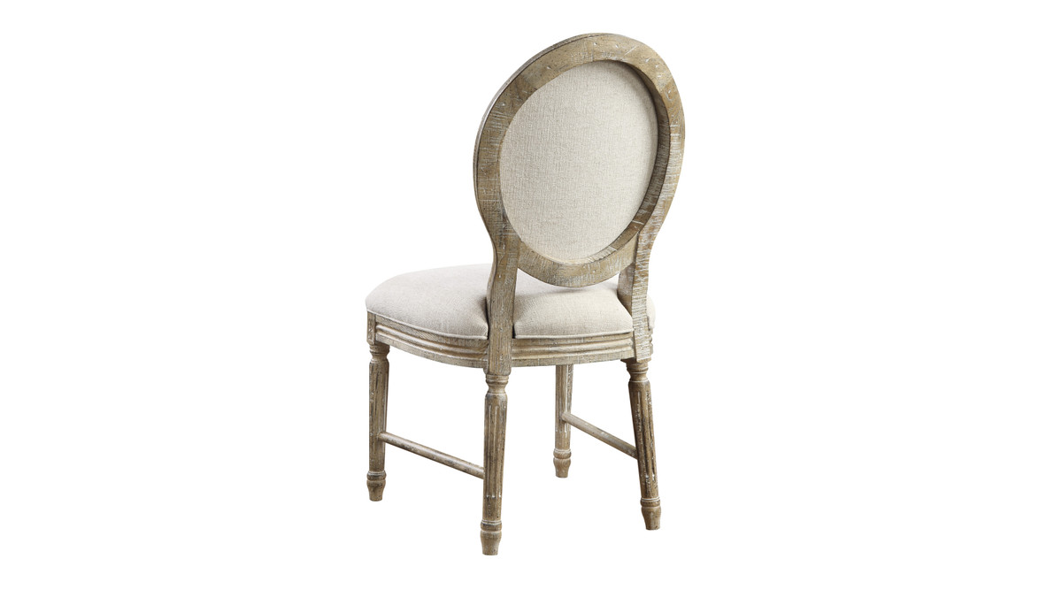 Jennifer Taylor Home Dorset 20.75" Upholstered Round Back Dining Chairs Set Of 2 Weathered Pine And Cream