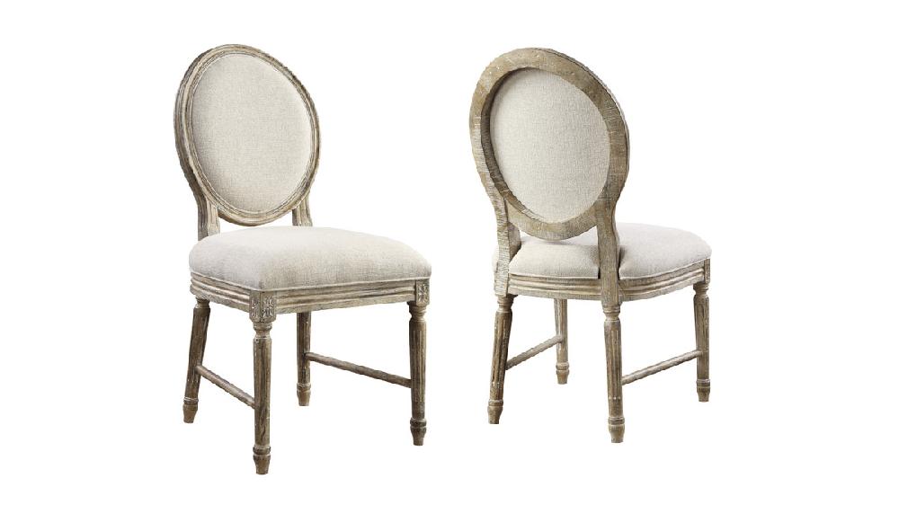 jennifer taylor home Dorset 20.75" Upholstered Round Back Dining Chairs Set of 2 Weathered Pine and Cream jennifer taylor home Dorset 20.75" Upholstered Round Back Dining Chairs Set of 2 Weathered Pine and Cream