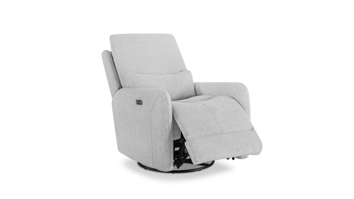 Jennifer Taylor Home Dublin 30" Swivel Power Recliner Arm Chair Heathered Light Gray