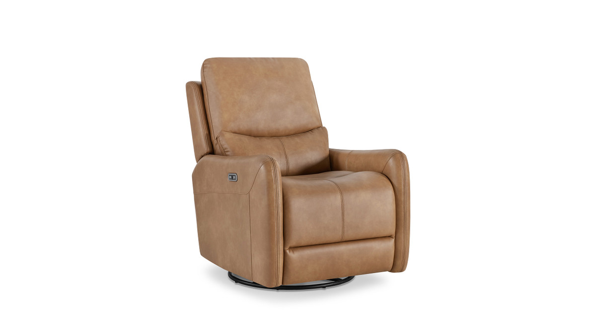 Jennifer Taylor Home Dublin 30" Swivel Power Recliner Arm Chair Saddle Brown