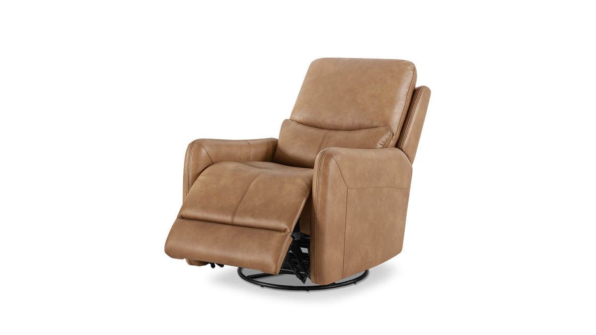 jennifer taylor home Dublin 30" Swivel Power Recliner Arm Chair Saddle Brown