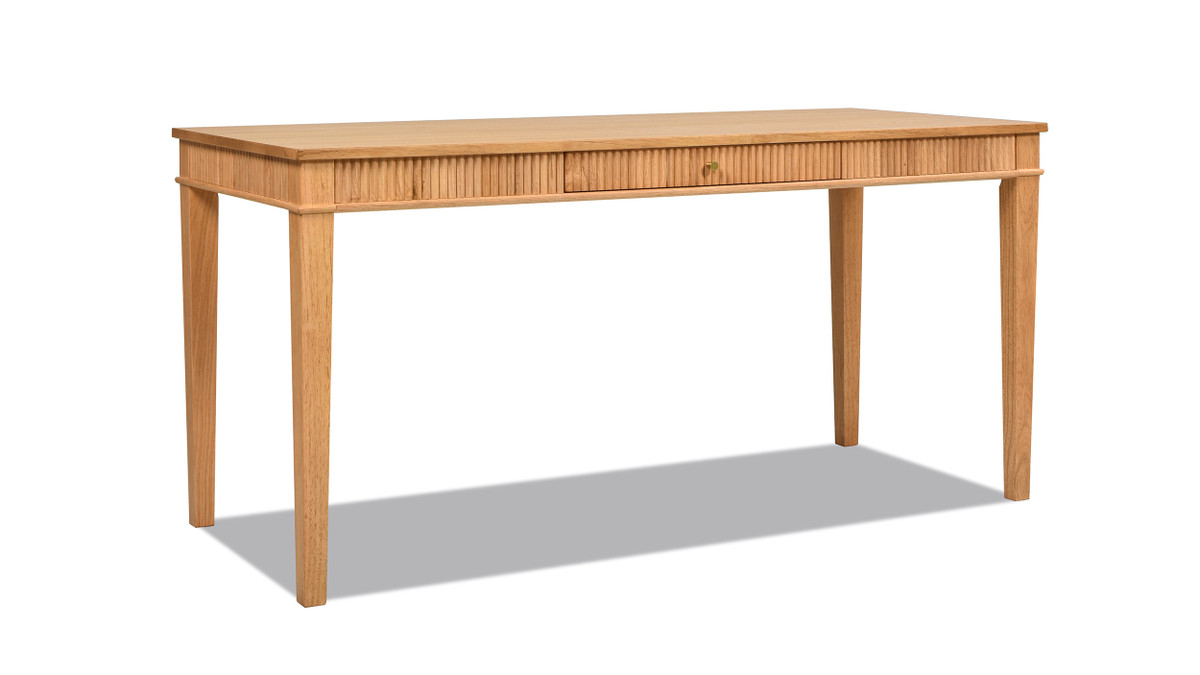 Jennifer Taylor Home Dumont Modern Farmhouse 1-Drawer Fluted Home Office Writing Desk Natural Blonde