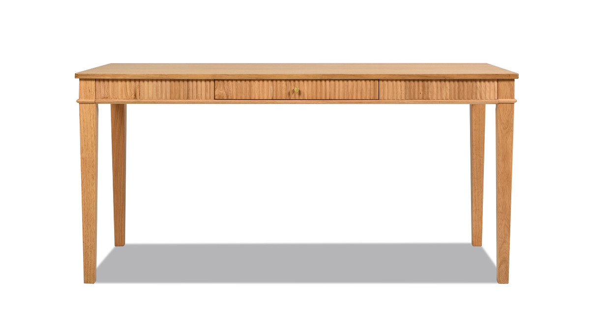 jennifer taylor home Dumont Modern Farmhouse 1-Drawer Fluted Home Office Writing Desk Natural Blonde