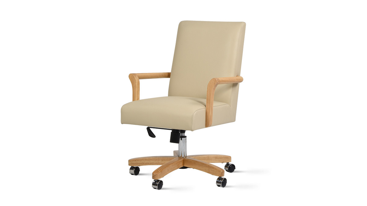 jennifer taylor home Dumont Modern Farmhouse High Back Executive Home Office Chair Neutral Cream Beige & Natural Wood jennifer taylor home Dumont Modern Farmhouse High Back Executive Home Office Chair Neutral Cream Beige & Natural Wood