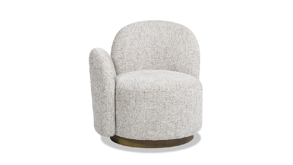 Jennifer Taylor Home Duo 31.5" LAF One-Arm Swivel Accent Chair Multi-Greige Beige