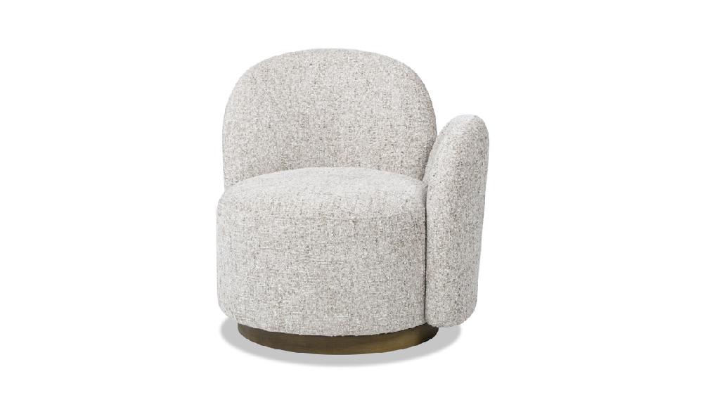 Jennifer Taylor Home Duo 31.5" RAF One-Arm Swivel Accent Chair Multi-Greige Beige