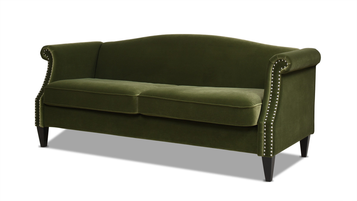 Jennifer Taylor Home Elaine 77" Camel Back Small Space Sofa Olive Green