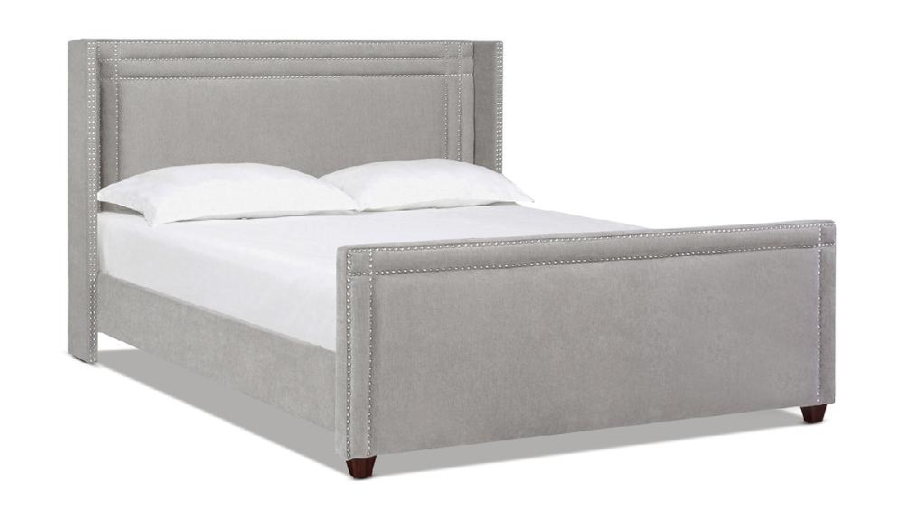 jennifer taylor home Elle Wingback Upholstered Panel Bed King Silver Grey jennifer taylor home Elle Wingback Upholstered Panel Bed King Silver Grey