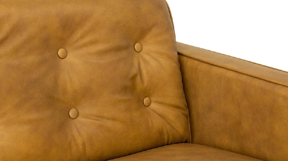 Jennifer Taylor Home Elliston 88" Genuine Leather Sofa With Button Tufting