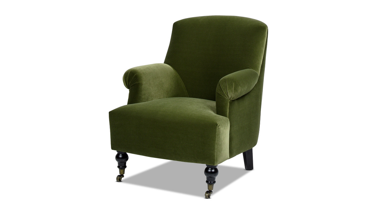 jennifer taylor home Eloise 30" Pleated Sock Arm Accent Armchair Olive Green