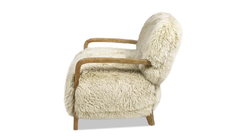 Jennifer Taylor Home Enchante 52.5" Sheepskin Fur Accent Loveseat Taupe Beige