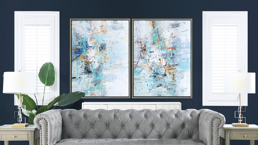 Jennifer Taylor Home Escape 2 50x38 Abstract One-of-a-Kind Original Art Oil Painting With Frame