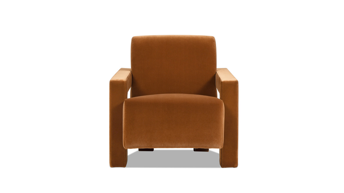 Jennifer Taylor Home Ethan 28.5" Fully Upholstered Accent Arm Chair Burnt Orange