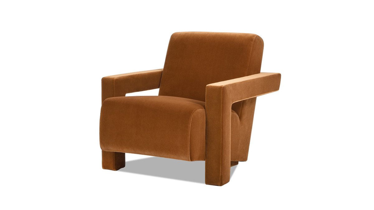 jennifer taylor home Ethan 28.5" Fully Upholstered Accent Arm Chair Burnt Orange