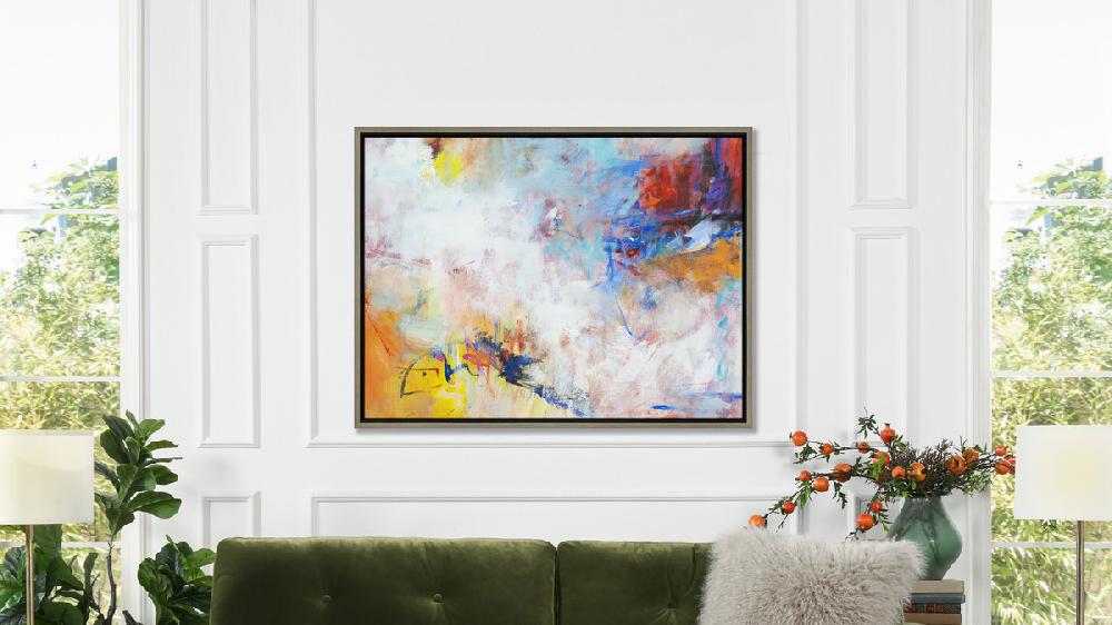 Jennifer Taylor Home Euphoria 1 50x38 Abstract One-of-a-Kind Original Art Oil Painting With Frame