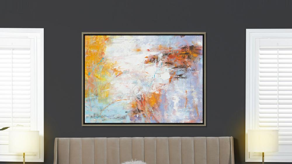 Jennifer Taylor Home Euphoria 2 50x38 Abstract One-of-a-Kind Original Art Oil Painting With Frame