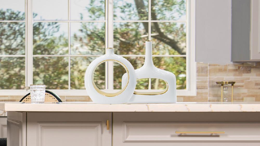 Jennifer Taylor Home Felix 12" Decorative Ceramic Vase White