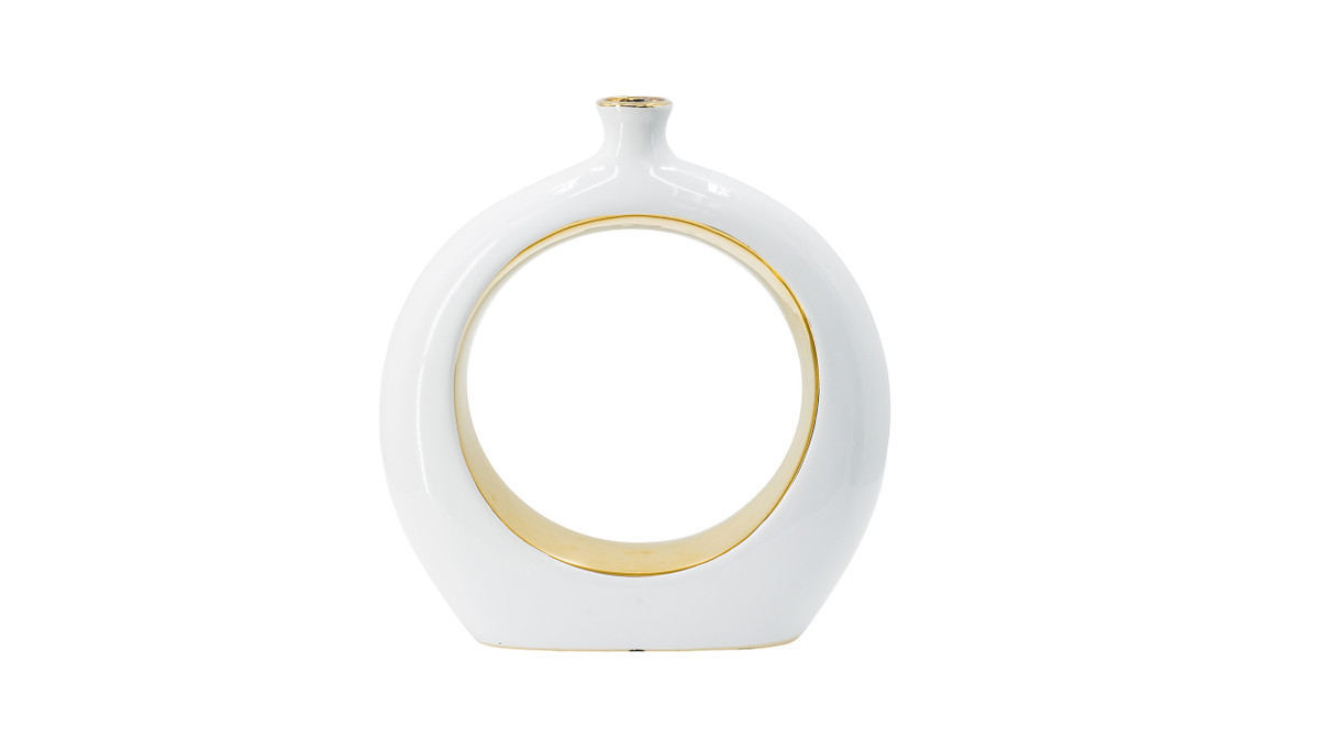 jennifer taylor home Felix 12" Decorative Ceramic Vase White