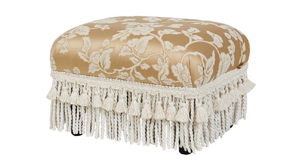 jennifer taylor home Fiona Traditional Decorative Footstool Floral Neutral