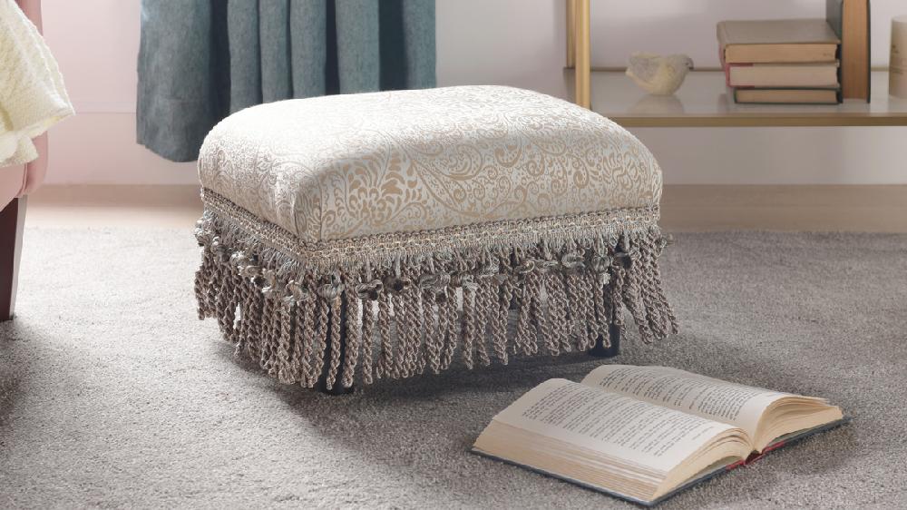 Jennifer Taylor Home Fiona Traditional Decorative Footstool Paisley Teal Tan