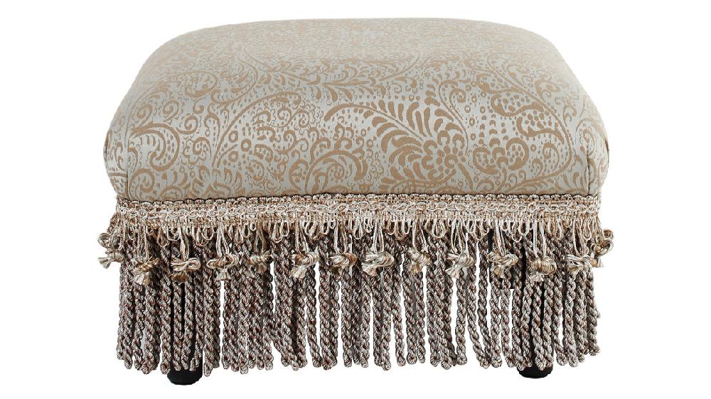 Jennifer Taylor Home Fiona Traditional Decorative Footstool Paisley Teal Tan