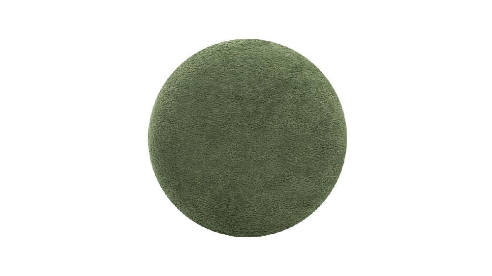Jennifer Taylor Home Fuji 15" Mushroom Footstool Ottoman Moss Green Fleeced Teddy