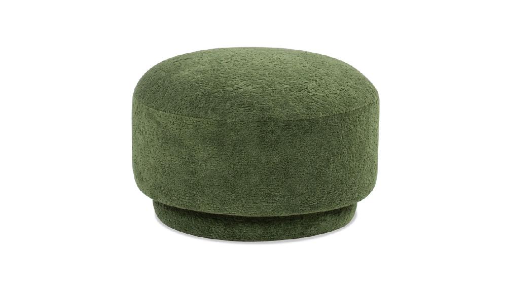 jennifer taylor home Fuji 15" Mushroom Footstool Ottoman Moss Green Fleeced Teddy