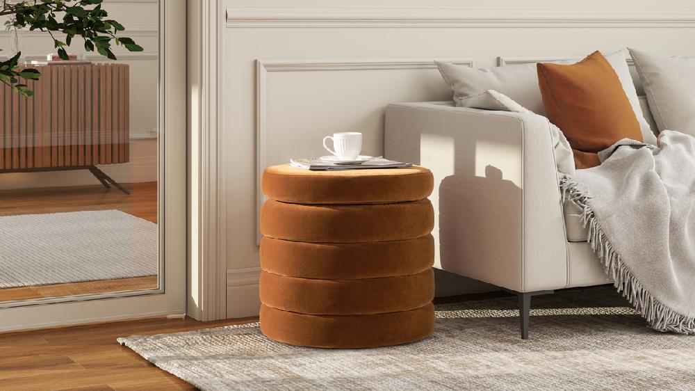 Jennifer Taylor Home Fuji 19" Oversized Round Storage Ottoman