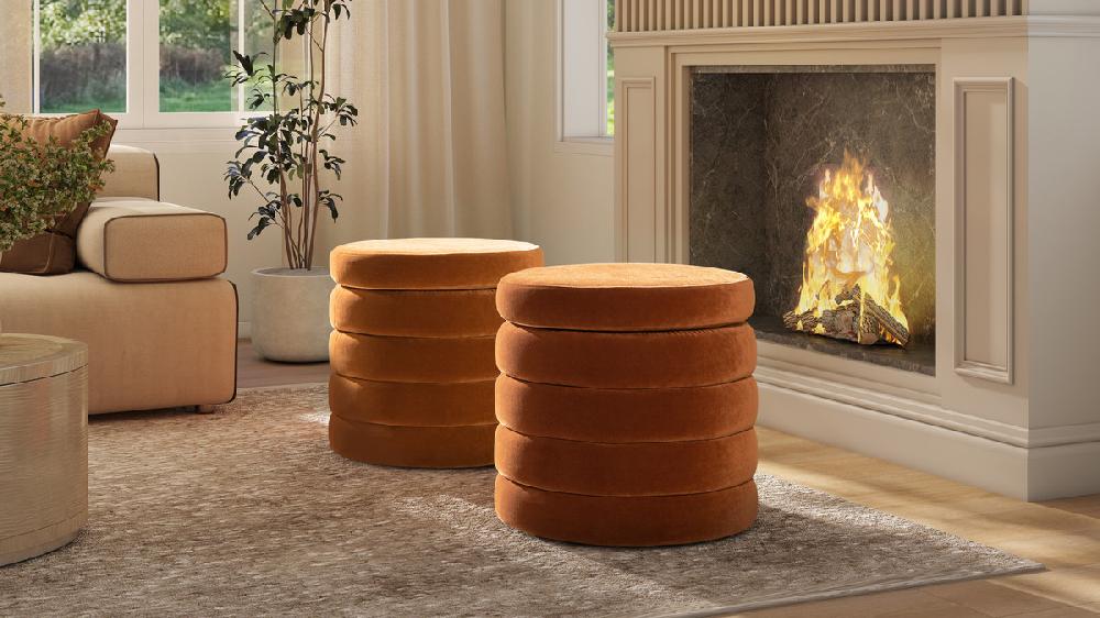 Jennifer Taylor Home Fuji 19" Oversized Round Storage Ottoman