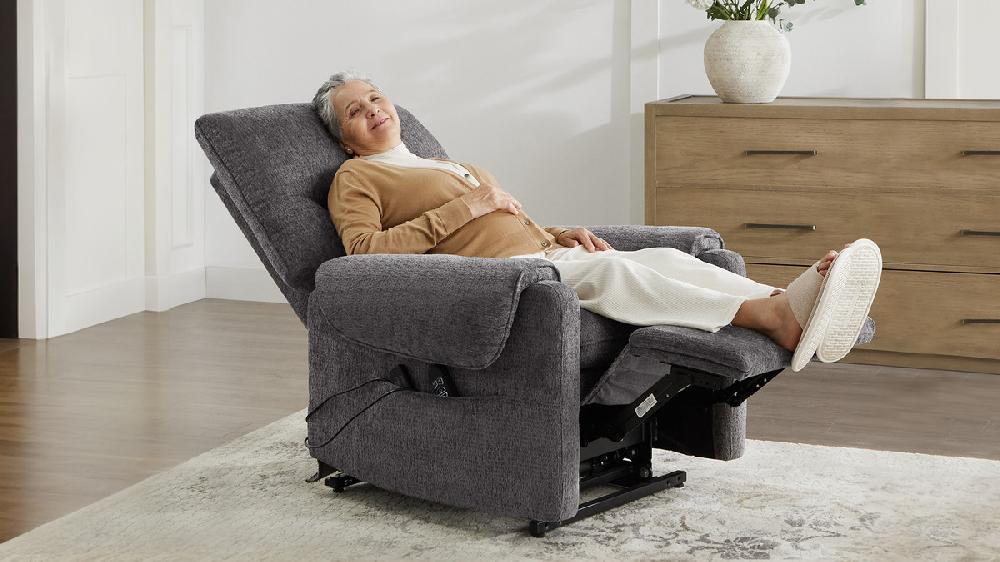 Jennifer Taylor Home Glenn 30" Power Lift Assist Recliner Arm Chair Steel Gray