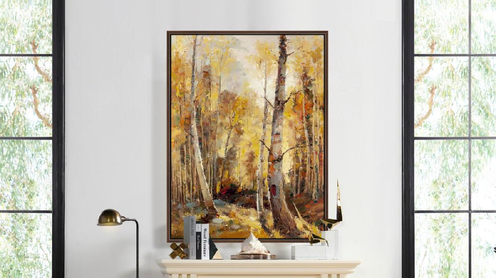 Jennifer Taylor Home Golden Aspen 1 50x38 Framed Abstract Landscape Giclee Art Print