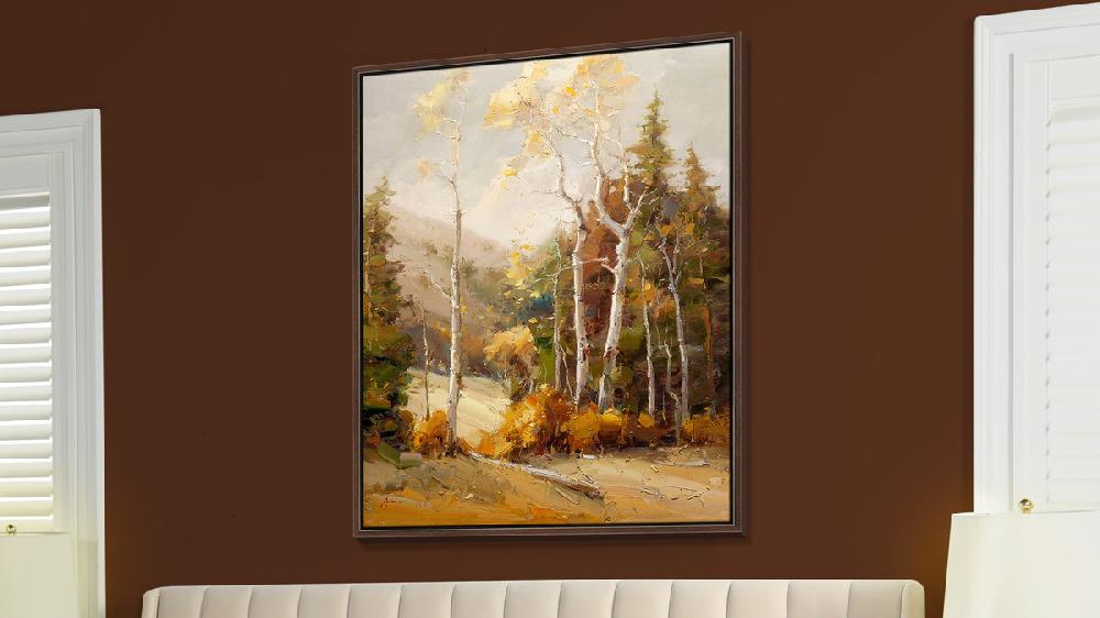 Jennifer Taylor Home Golden Aspen 2 50x38 Framed Abstract Landscape Giclee Art Print