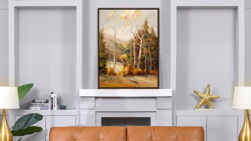 Jennifer Taylor Home Golden Aspen 2 50x38 Framed Abstract Landscape Giclee Art Print