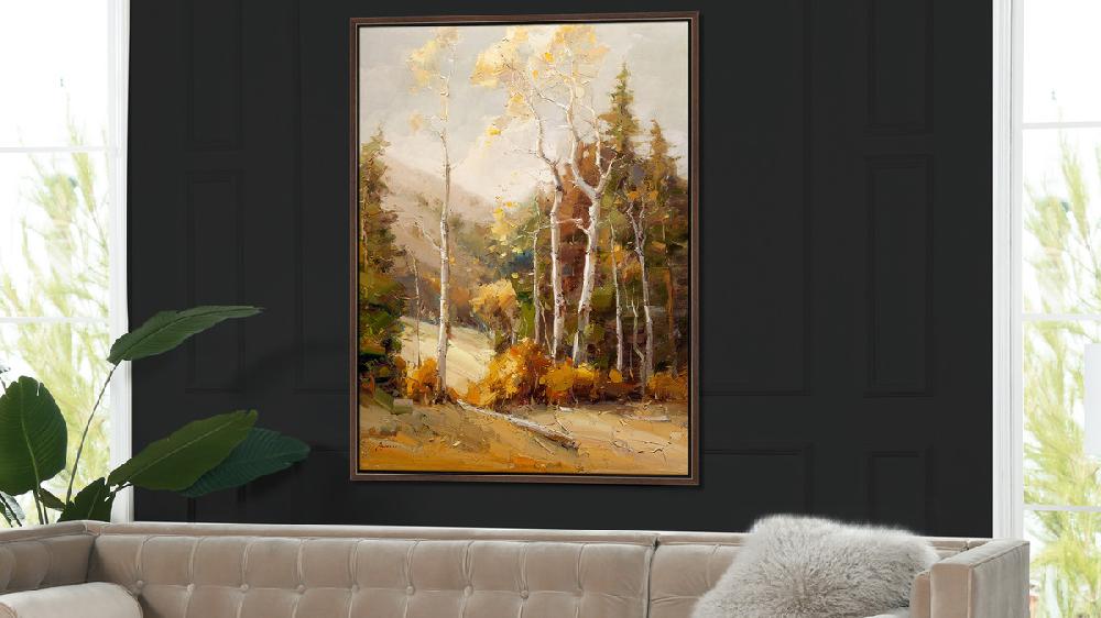 Jennifer Taylor Home Golden Aspen 2 50x38 Framed Abstract Landscape Giclee Art Print