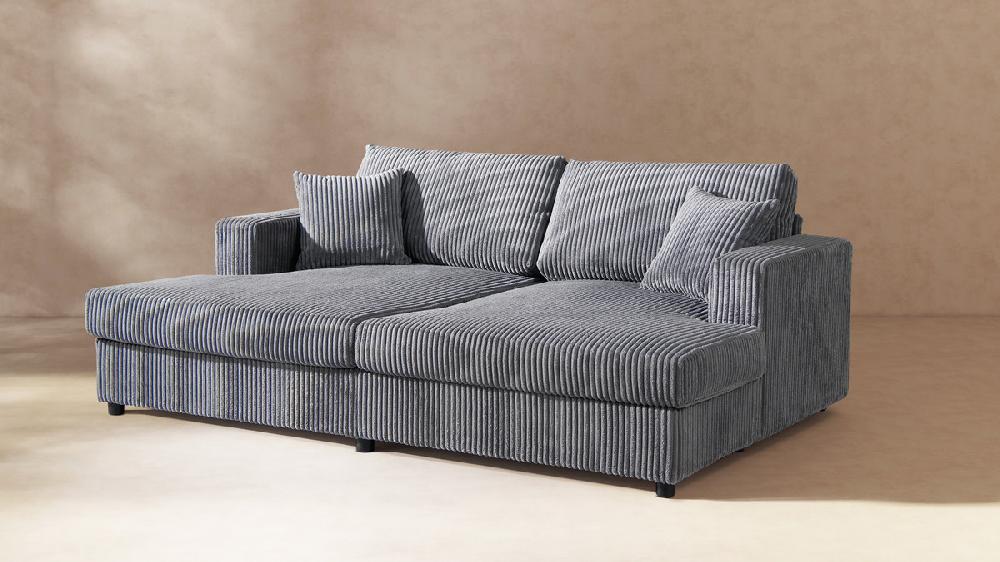 Jennifer Taylor Home Goliath 86" Oversized Double Chaise Lounge Sofa Bed Carbon Gray