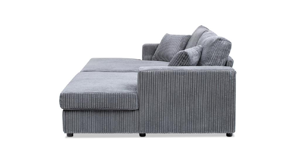 Jennifer Taylor Home Goliath 86" Oversized Double Chaise Lounge Sofa Bed Carbon Gray