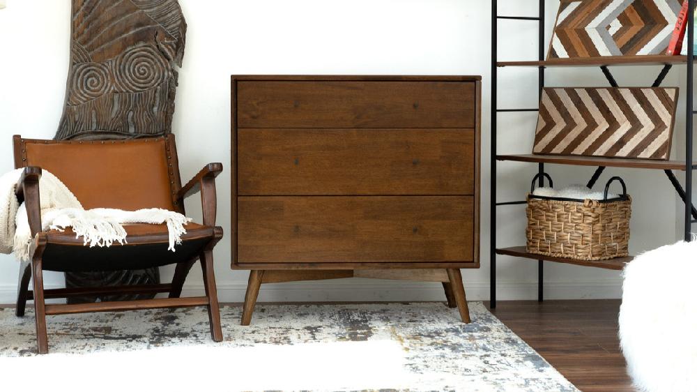 Jennifer Taylor Home Granger 35" Mid-Century Modern 3-Drawer Solid Wood Dresser